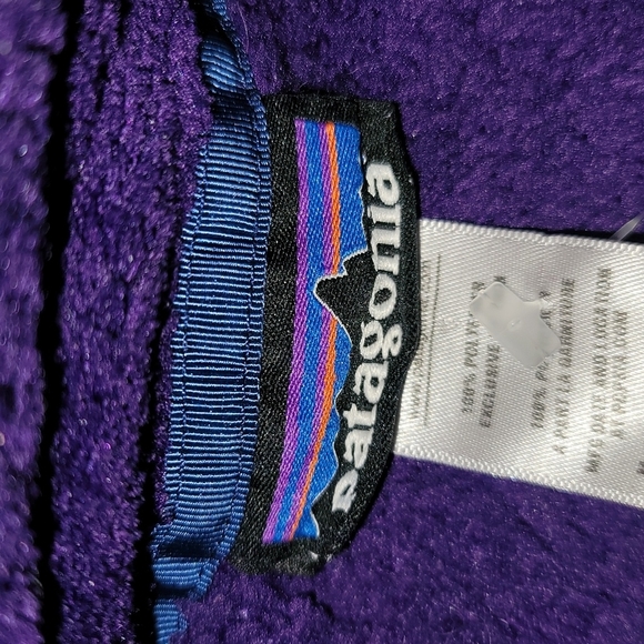 Patagonia Synchilla pullover vintage jacket purple and green snap buttons - Picture 2 of 7